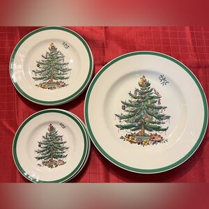 Nine Spode Christmas Tree Plates